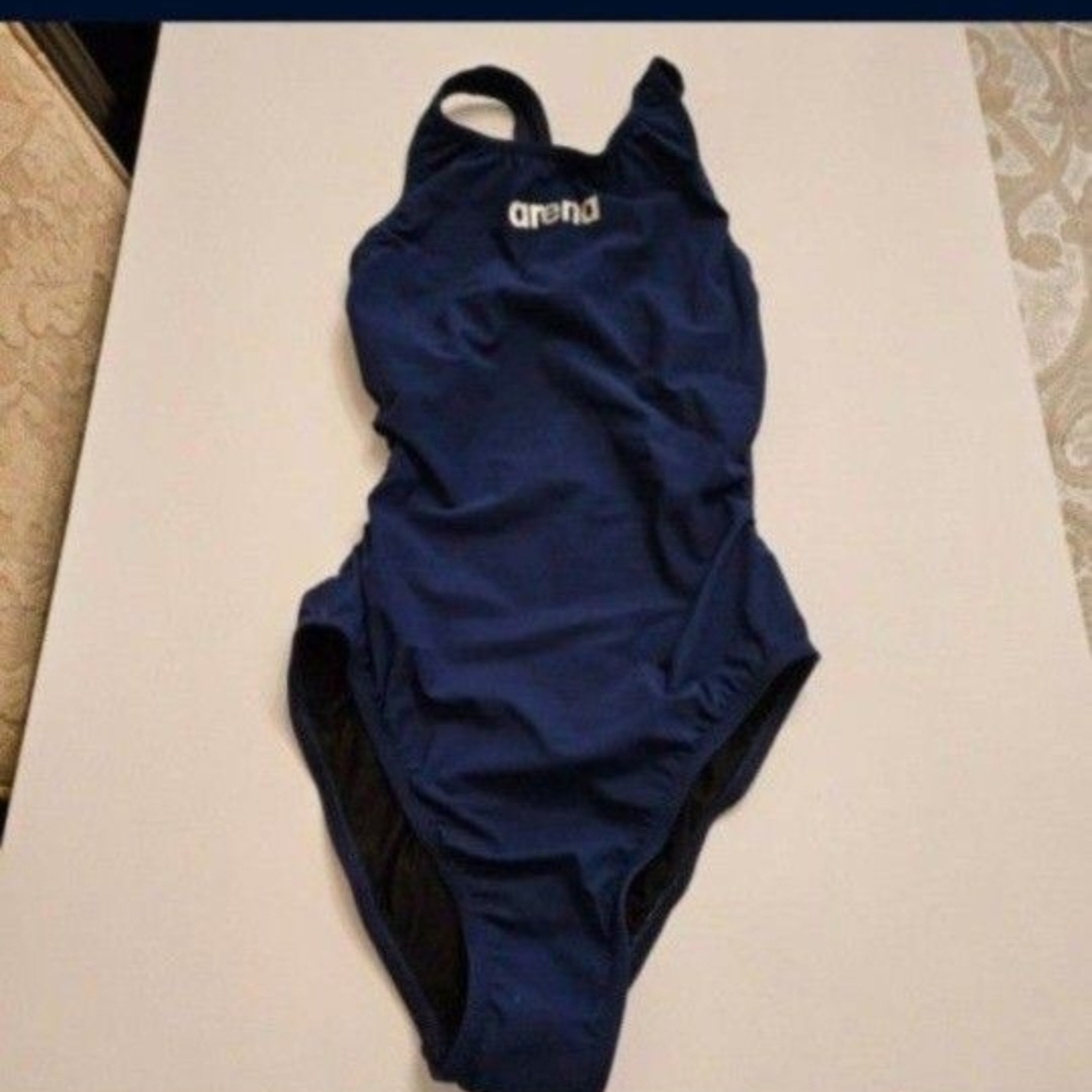 Arena Dark Blue One-Piece Tech Swimsuit Women Size 26